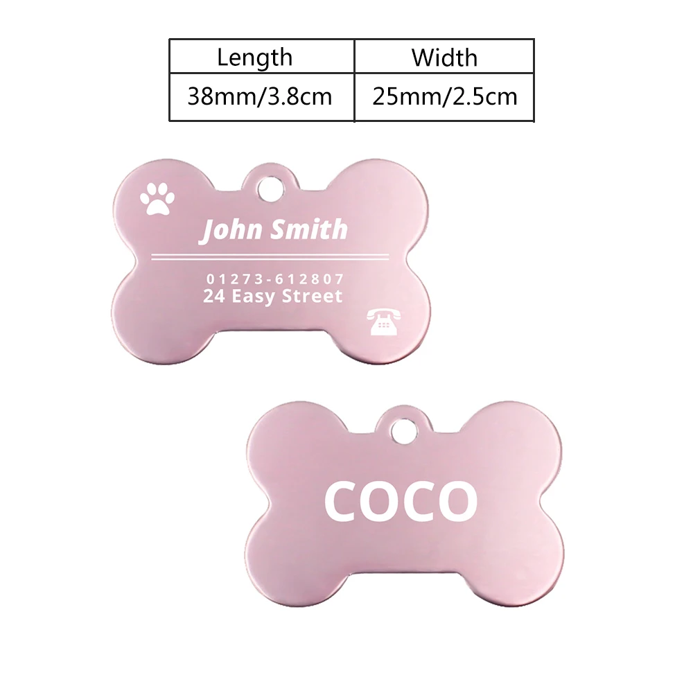 Personalized Dog ID Tags Engraved Metal Tag for Small Dogs Name Collar for Cat Puppy Pet Accessories Customized Name Tags 