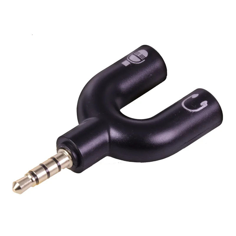10pcs lot Headset Adapter Kit U Shape Stereo 3 5mm Y Splitter for Audio Headphone and MIC Headset Cellphone 3 5mm Male to Female