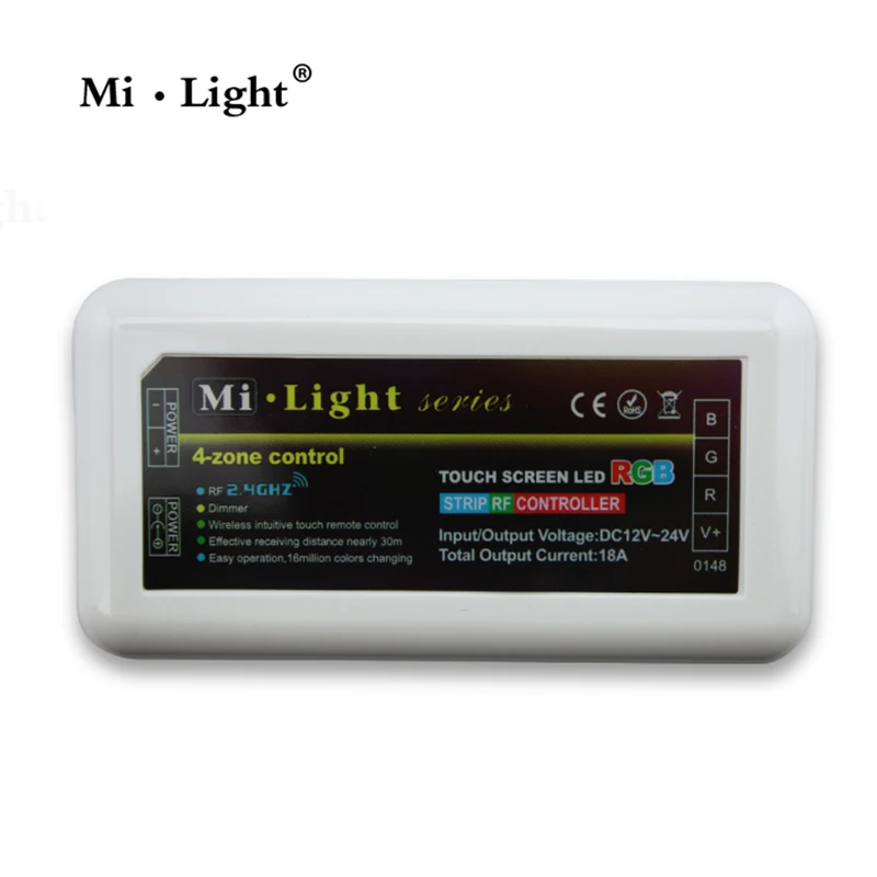 Ми свет FUT037 беспроводной 2,4g 4-Zone РФ Беспроводной RGB светодио дный контроллер для гибкой 5050 3528 RGB светодио дный полосы света