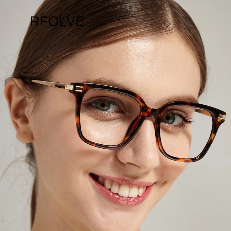 Buy RFOLVE Elegant Square Glasses Frame Gold Alloy