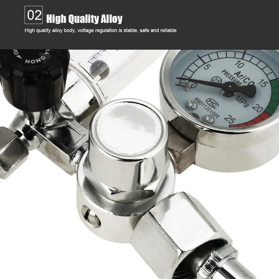 0-25MPa Argon Flow Meter Pressure Regulator Gauge For Weld Mig Tig Welding G5/8