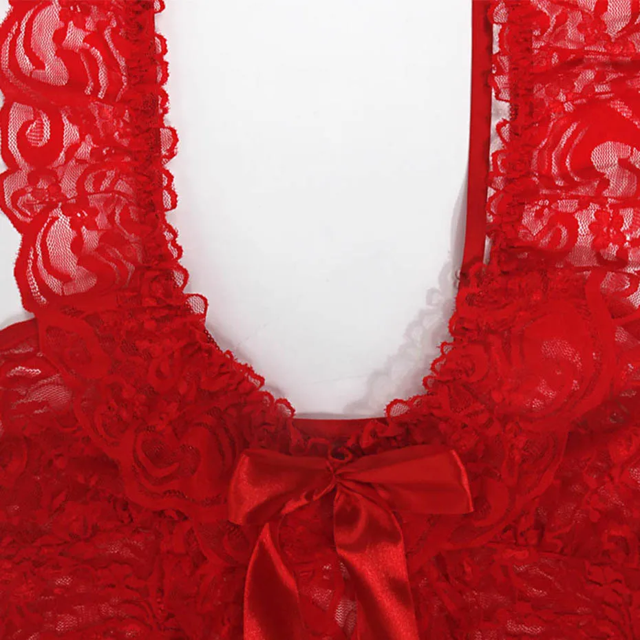 Rosetic женская готическая Сексуальная ночная рубашка кружевная ночная рубашка Ночное платье глубокий v-образный вырез полые платья просвечивающее белье размера плюс платье