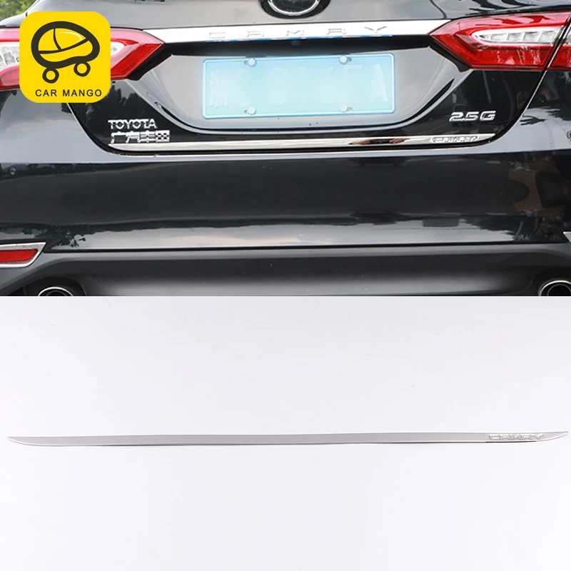 

CarManGo For Toyota Camry XV70 2018 Car Auto Railgate trim Sticker stainless steel Accessories