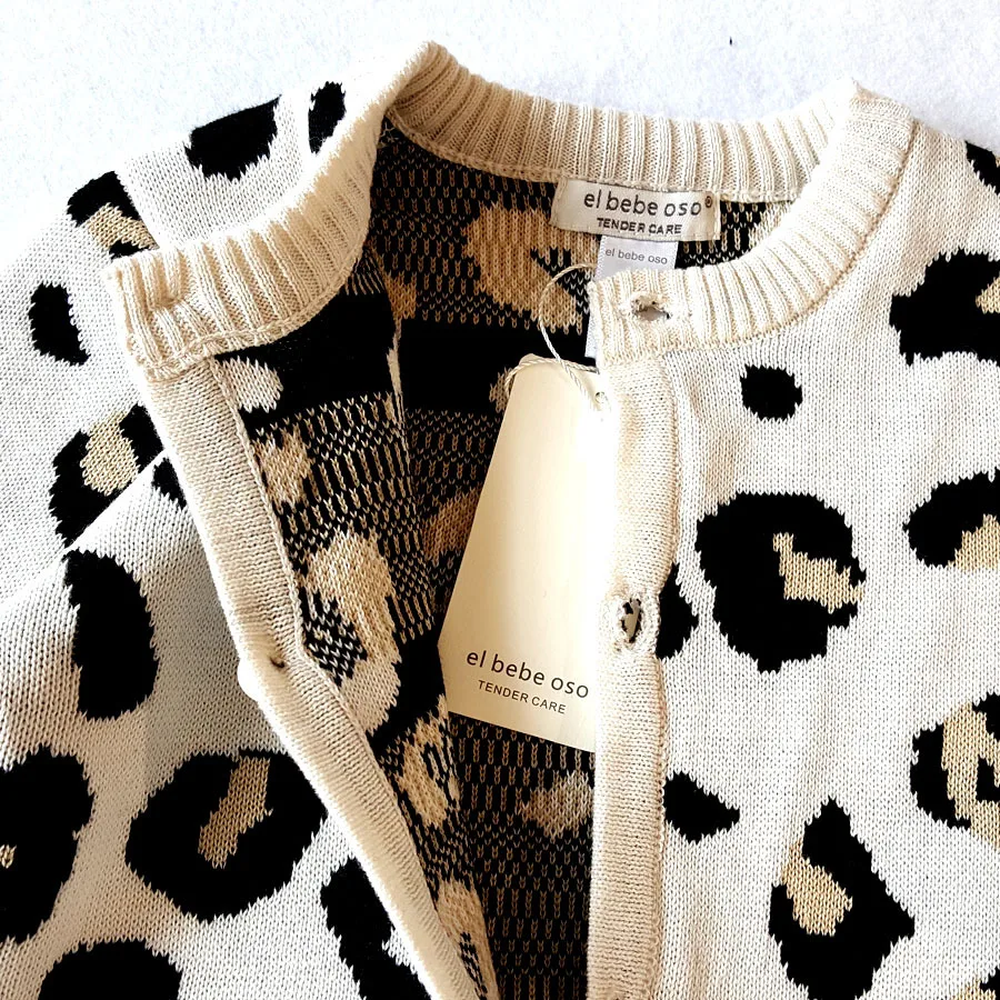 Goede Baby jongen meisje Luipaard Print Rompertjes 2018 lente herfst Pasgeboren Gebreide Trui Romper Kerst Uitloper Jumpsuits