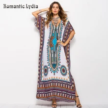 Кафтан Ретро Пол Длина африканские платья для женщин большой размер s Этническая Дашики роковой Бохо длинное Макси летнее платье больших размеров