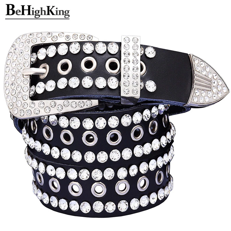 men's belt with rhinestones