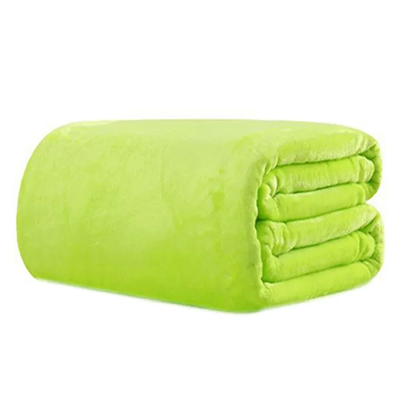 

70*100cm Sofa/air/bedding Throw Solid Color and Double Faced Travel Flannel Blanket
