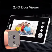 7 дюймов 2,4 ГГц Беспроводной дверной звонок с функцией ночного видения обнаружения движения глазок