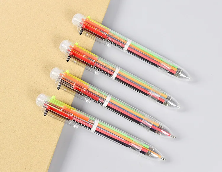 Criativo Seis-cor Esferográfica Caneta Bonito Multi-cor Bola Ponto Imprensa Cor Óleo 6 Recargas Escrita Material Escolar 50 Pçs 5 50 pçs criativo seis-cor esferográfica caneta bonito