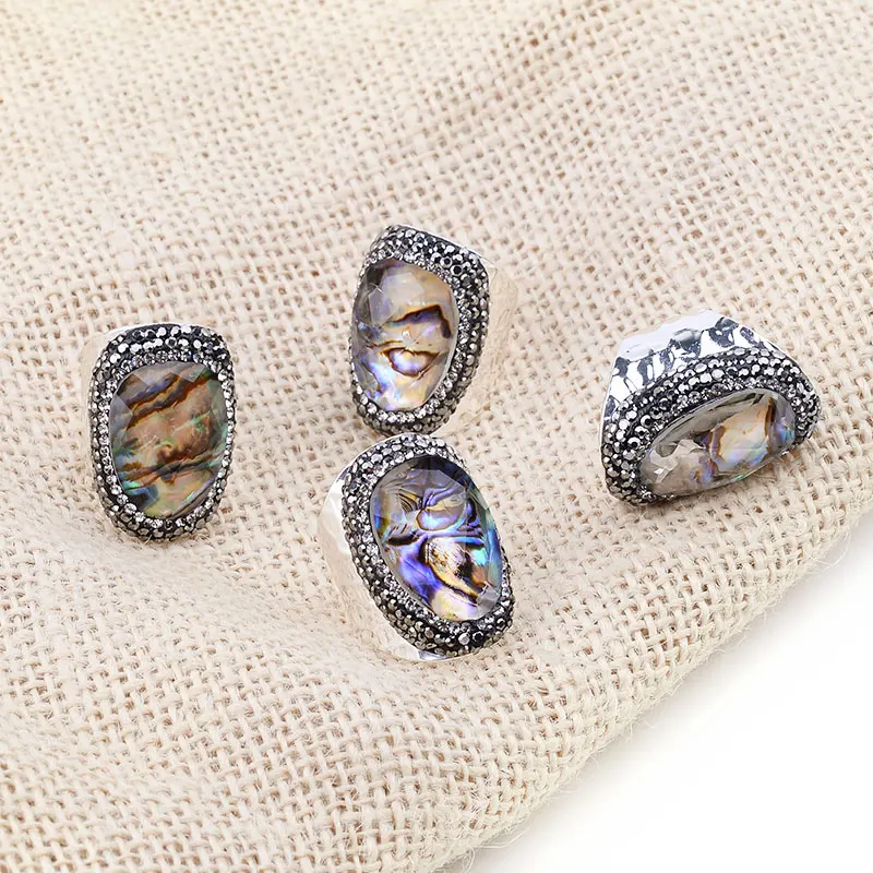 Najtaniej RI040 nowy Resizable bohema srebrny złoty kobiety pierścienie regulowany motyl powłoki Abalone miedziana podkładka Party walentynki prezent RI040