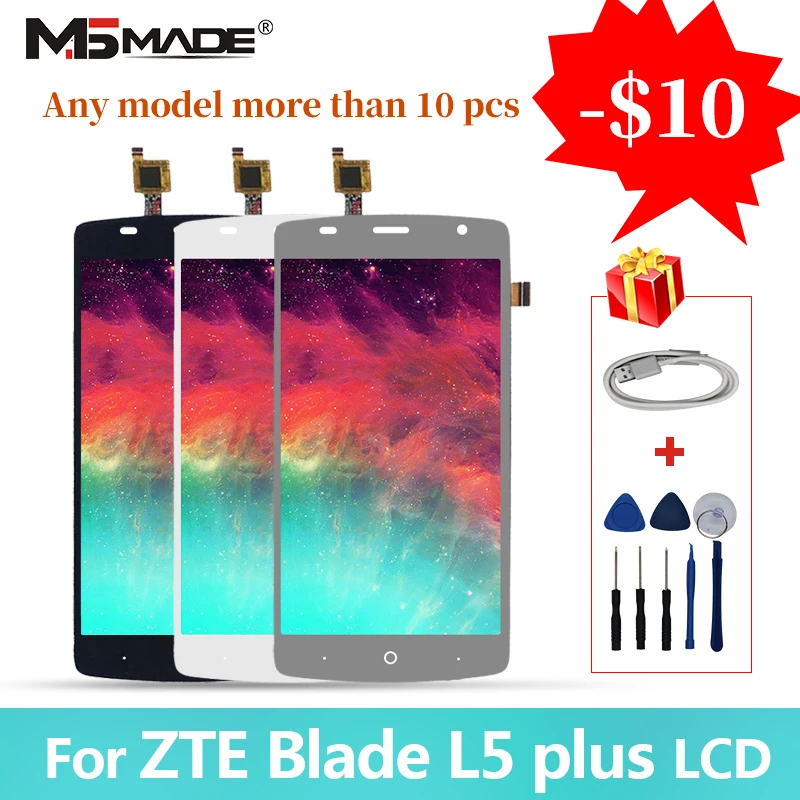 

5.0" For ZTE Blade L5 Plus LCD Touch Screen Digitizer Display Replacement Parts Free Shipping With Frame For L5Plus L5P Display