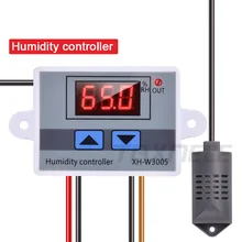 Umidificador digital controle de umidade, controlador de umidade XH-W3005 12v 24v 220v umidificador higrômetro controle de umidade regulador + sensor de umidade
