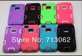 

High Quality hybrid pc+silicone shockproof protective chevron case cover for iphone 4s,Robot Series case for 4s 400pcs\lot