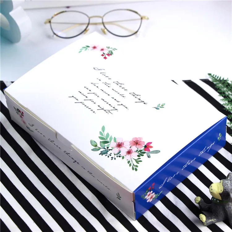

5pcs Large paper packaging box with handle portable white cake food storage box packing craft cardboard paper box