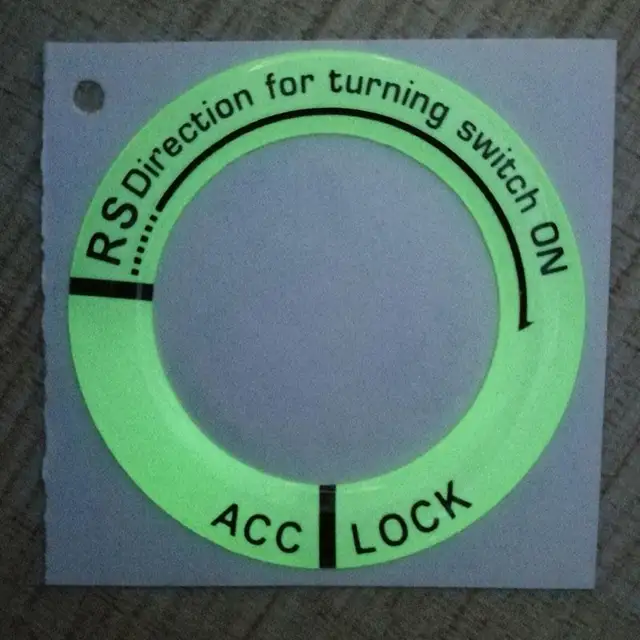 1 LED Luminous Car Ignition Key Ring Coil Sticker Switch Cover Car