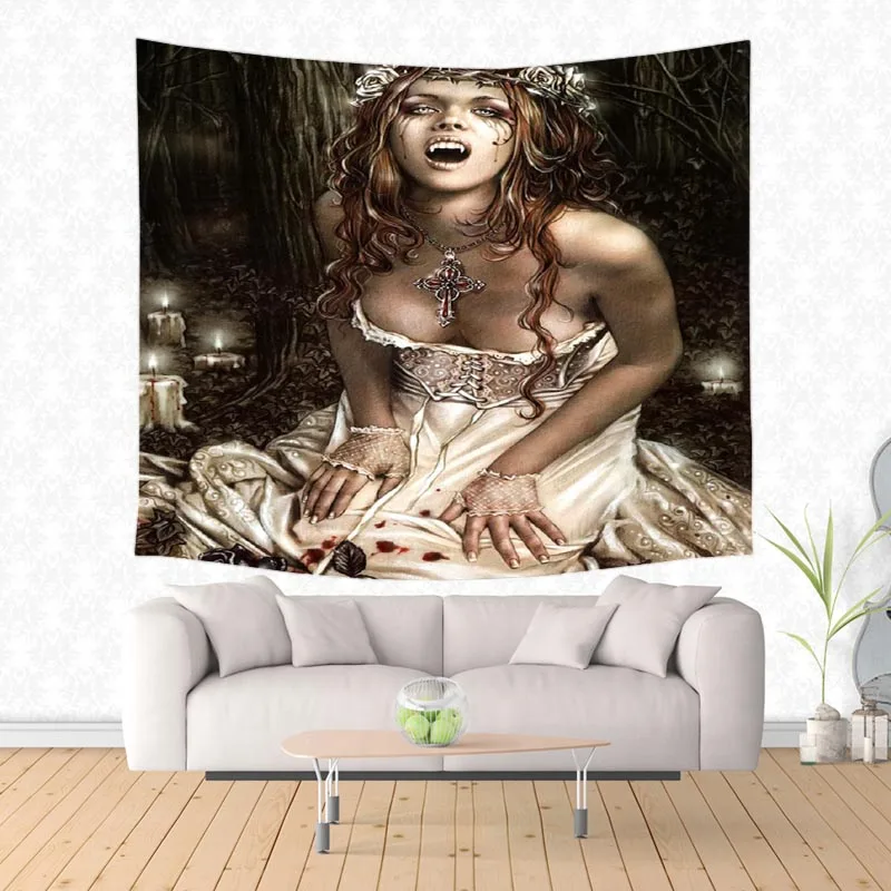 

Home Decorative Victoria Frances Vampire Wall Tapestry Hanging Carpet Polyester Sofa Cover Beach towel Bed Sheet Throw Blanket