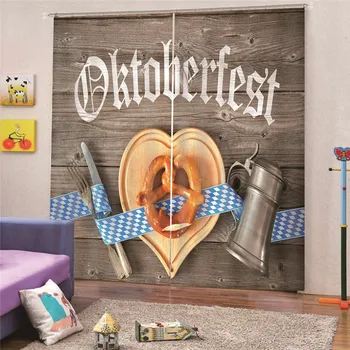 

3D Digital Print Breakfast Digital Photo Printing Blackout Curtains for Living Room Bedroom Hotel Drapes Cortinas Para M19