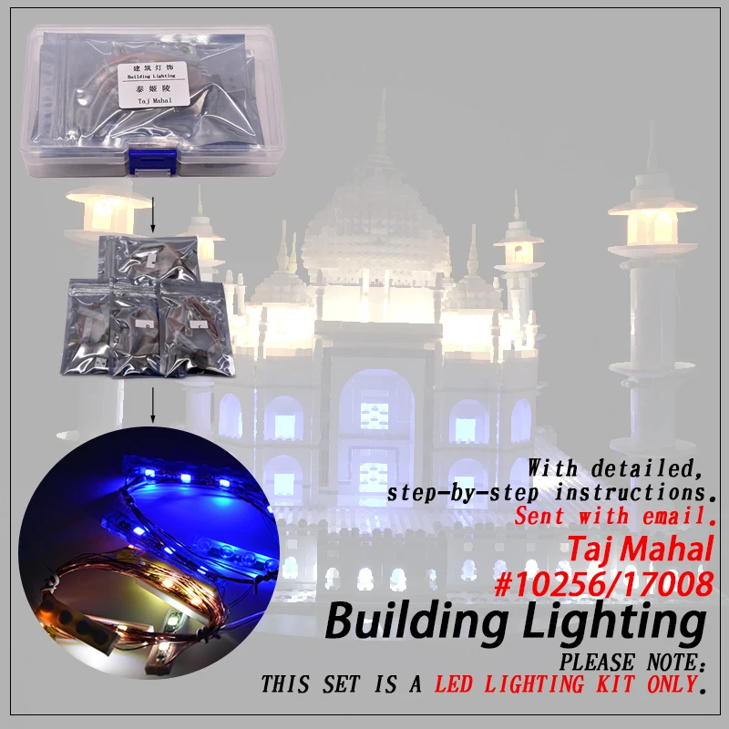 

Led Light Set (only light included ) For legoings 10189 Taj Mahal Compatible 17008 Architecture Building Blocks Bricks Bricks