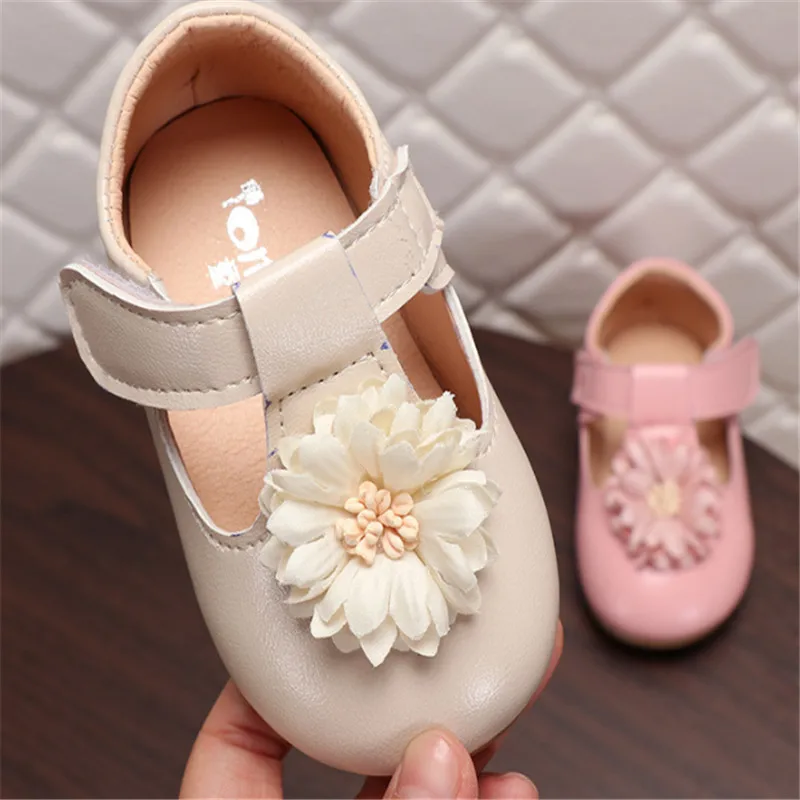 Brand Baby Girls Shoes Cute Flower Toddler Kids Shoes For Girls Leather