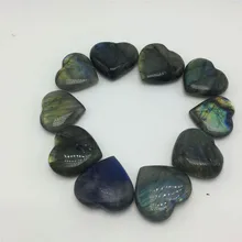 10pcs heay flash drop shipping Natural labradorite Crystal gemstone heart jewelry making polished healing crystal stone gift