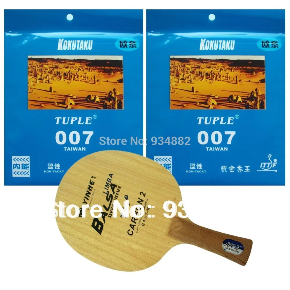 

Pro Table Tennis Combo Paddle / Racket: Yinhe T-11+ + 2 Pcs Kokutaku Tuple 007 (Non Tacky) Long Shakehand FL