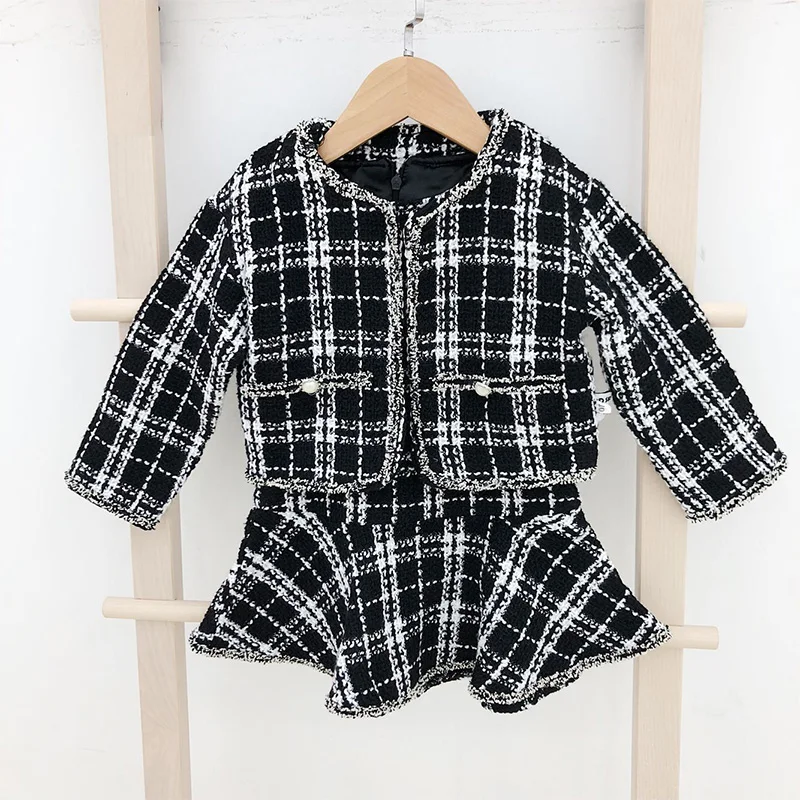 

2018 Autumn Winter Baby Girl Clothes Set Children Set Dress+ Coats Sets 2pcs Kids Clothing Girls Cotton Suits
