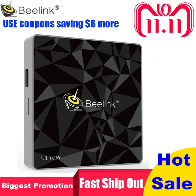 

Beelink GT1 Ultimate Android 7.1 TV Box Amlogic S912 Octa Core CPU 3G RAM 32G ROM Bluetooth 4.0 FHD 4K Set Top Box Media Player