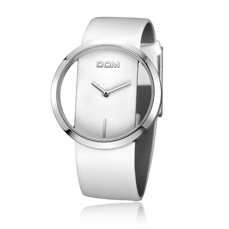 DOM брендовые Роскошные модные повседневные уникальные женские наручные часы, кожаные Кварцевые водонепроницаемые стильные женские часы 205