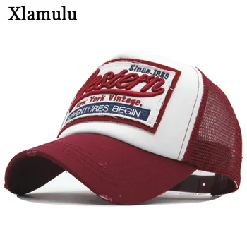 

Xlamulu Summer Men Baseball Cap Snapback Embroidery Mesh Hats For Women Caps Casquette Snapback Male Hat Gorras Bone Dad Cap