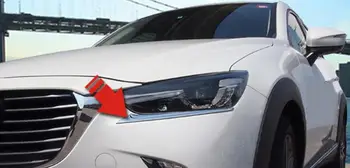 

ACCESSORIES FIT 2014 2015 2016 FOR MAZDA 3 AXELA CHROME FRONT HEAD LIGHT EYEBROW EYELID GARNISH TRIM COVER 2PCS/SET