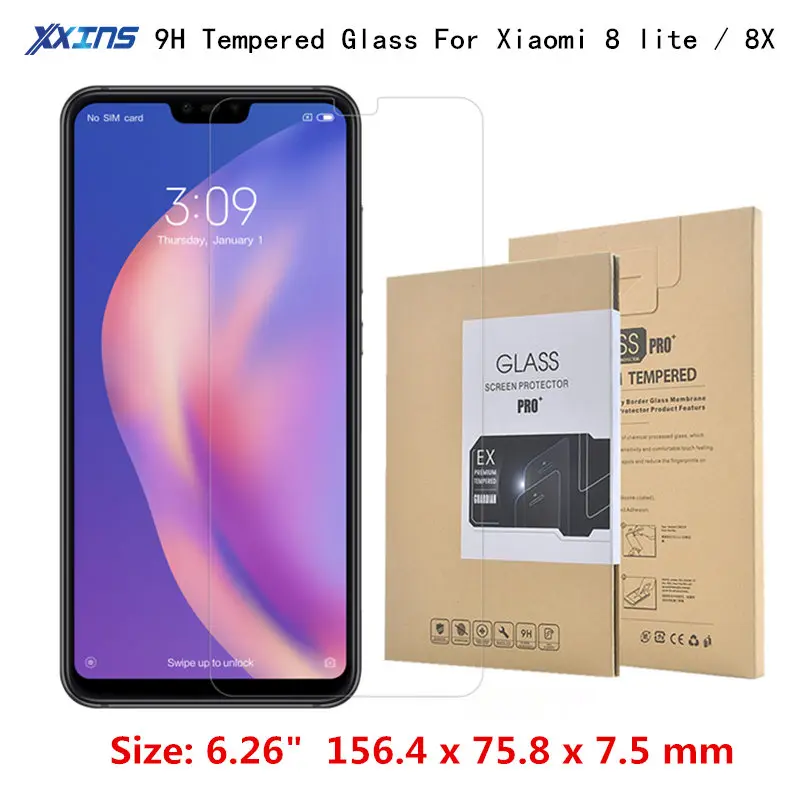 

Tempered GLASS For Xiaomi 8 Lite Global Version mi 8 Youth 8X Smartphone Snapdragon 660 Screen Protective Film retail packing