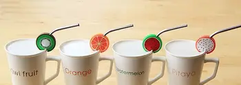 

Wholesale 100pcs Hot sell Stainless Steel Fruit Straw Steel Drinking Straws