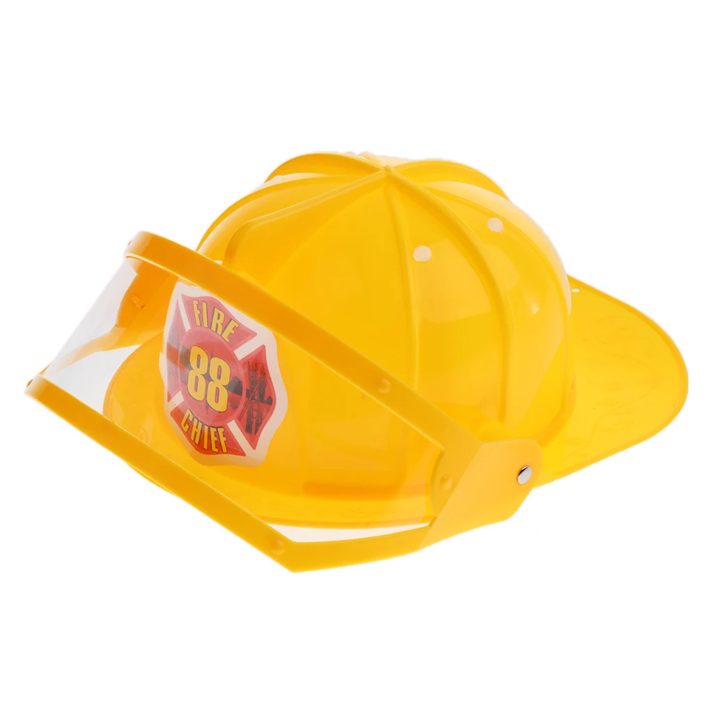 

Simulation Role Play Game Toy Gear Fireman Helmet Fire Fighter Hat Kids Cosplay Set Toy - Yellow