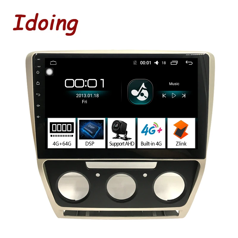 Idoing 10 2 &quot1Din 2.5D автомобильный Android 8 1 Радио мультимедийный плеер подходит Skoda Octavia