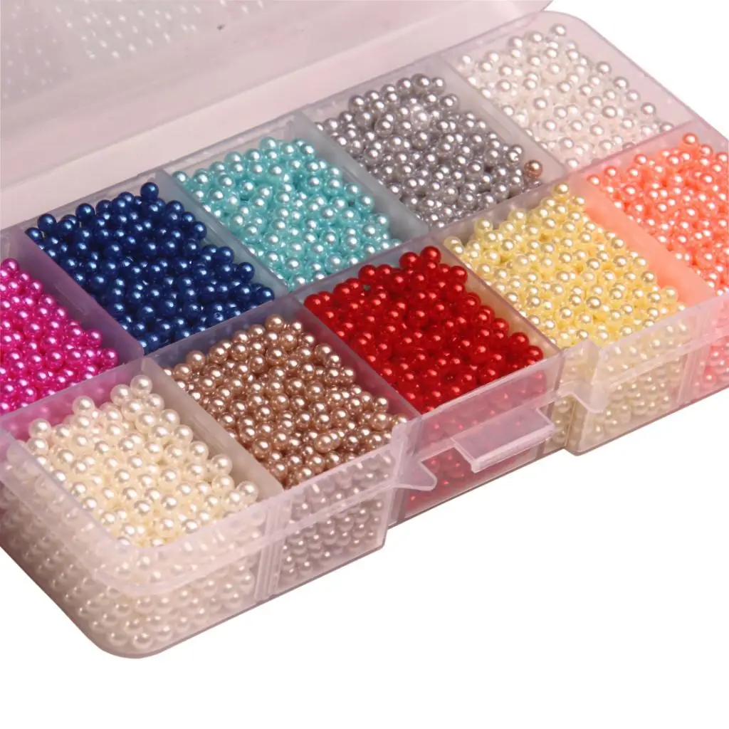 3mm 4mm 5mm 6mm Colored Faux Pearls No Hole ABS Plastic Loose Beads DIY Jewelry Making Craft