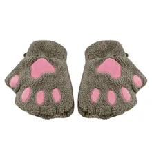 Модные перчатки для девочек каваи Кошачий коготь лапа без пальцев зимние теплые перчатки с половинными пальцами рукавицы высококачественные перчатки унисекс# YL5