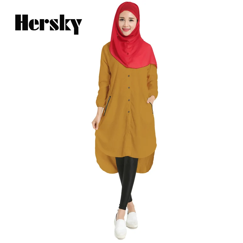 

Turkish Women clothing Girl Muslim Woman Long Shirt Islamic Tops Dress Islamic Robe Musulmane Clothing Dubai kaftan garment