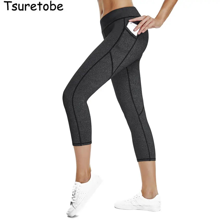 

Tsuretobe Fashion Pencil Capri Pants Women Packet High Waist Casual Leggings Female Summer Elegant Bodycon Pants Female Slim