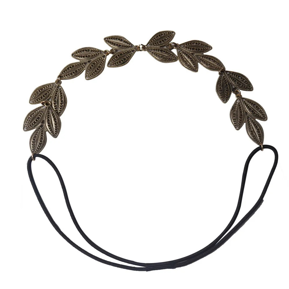 

Women Metal Headband Gold Leaves Elastic Hairband Trendy Handmade Party Bohemian Hair Accessories Headwear Crown Tiara Fashion
