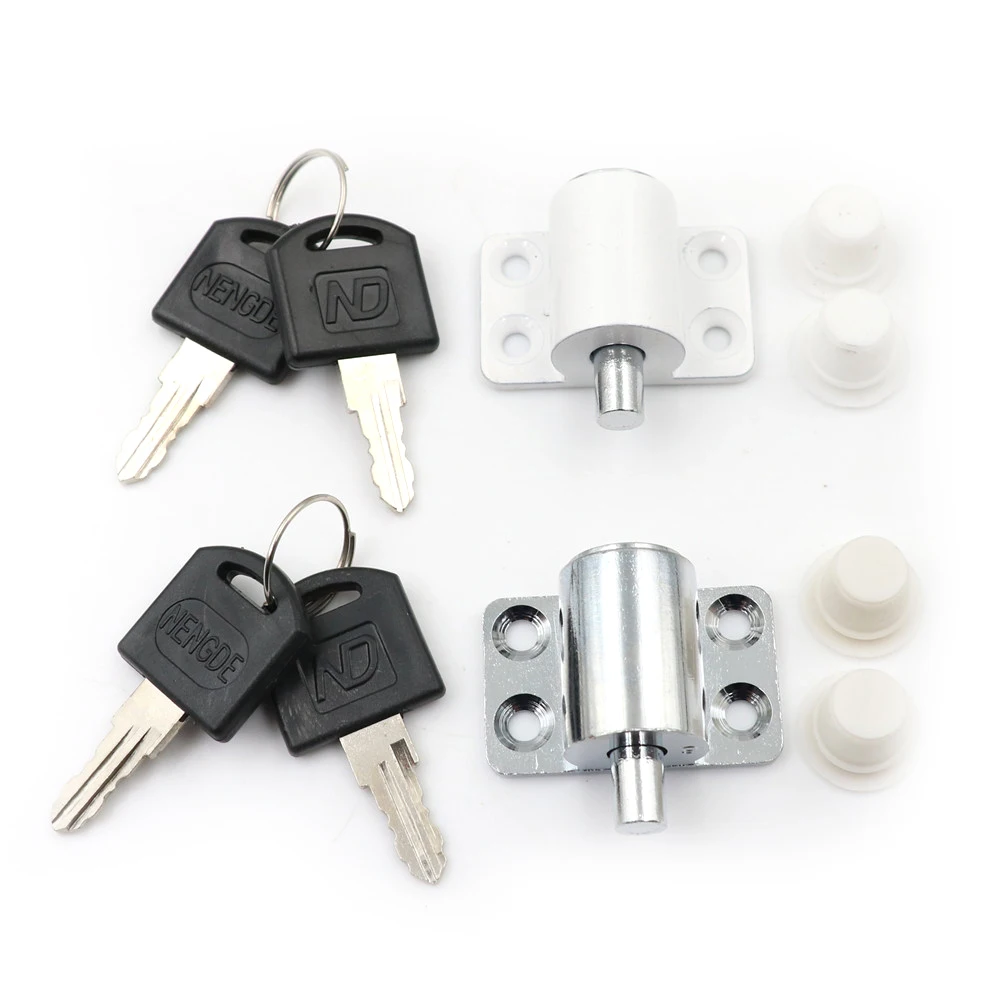 

1 set Zinc Alloy Sliding Window Lock With Key Child Safety Protection Lock Anti-theft Door Lock Push Window
