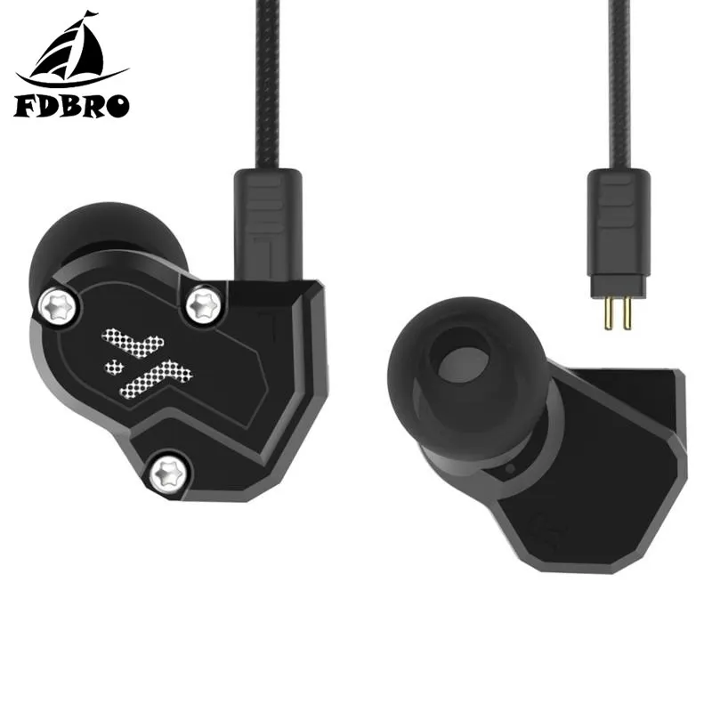 

FDBRO 2PIN Mixing Unit HIFI In-ear Sports Hi-fi in-ear Monitor 2DD+2BA Hybrid In Ear Earphone HIFI