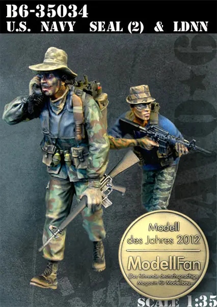 Набор фигурок из смолы 1/35 года воины Вьетнама США (2 шт./лот) неокрашенный
