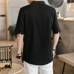 2019 летняя новая мужская рубашка с коротким рукавом Тонкая Молодежная деловая рубашка с воротником Высокое качество