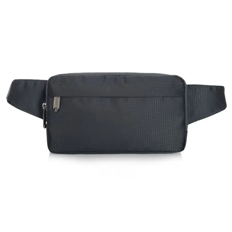Мужская нейлоновая поясная сумка для телефона, сумка через плечо, спортивная сумка на молнии - Цвет: Серый