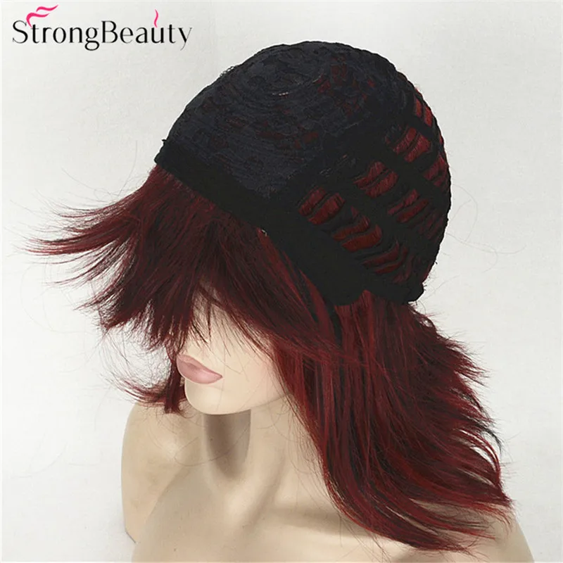 TY 1787 1B-130M Short bob style women's red and black wig (10)