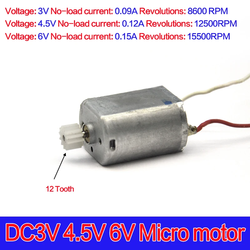 

Micro mini Motor DC3V 8600RPM DC6V 15500RPM Motor with gear For DIY Motor Scientific Experiments Technology Teaching Making