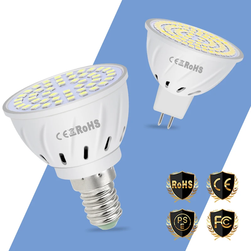 

E27 Spotlight GU10 Led Lamp E14 220V gu5.3 Led Light Bulbs B22 Ampoule Led Spot Light 4W 6W 8W MR16 Corn Lamp 2835 48 60 80leds