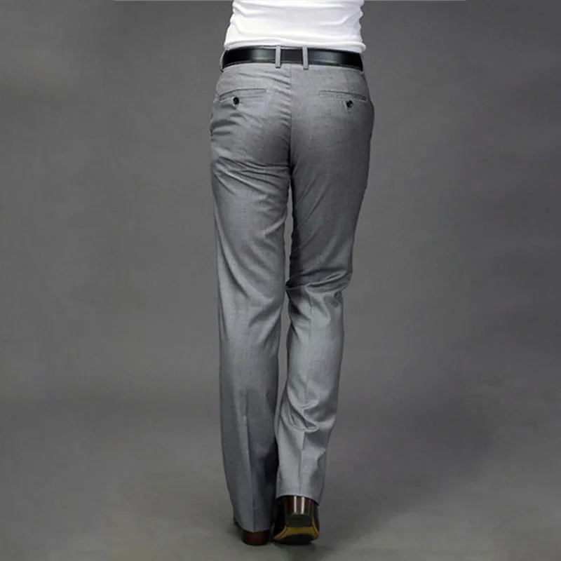 Микро рога брюки мужские деловые черные прямые широкие брюки Британский Повседневный мужские большие брюки мужские брюки больше размера 37
