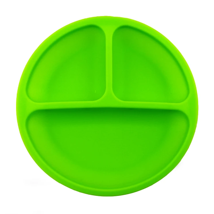 BPA Нескользящая детская Силиконовая Круглая Shapep разделенная тарелка для детей в одной части