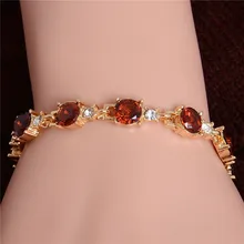 SHUANGR Лидер продаж Золотой Цвет Кристалл браслет цепочка для женщин Роскошные ювелирные изделия высокого качества H150